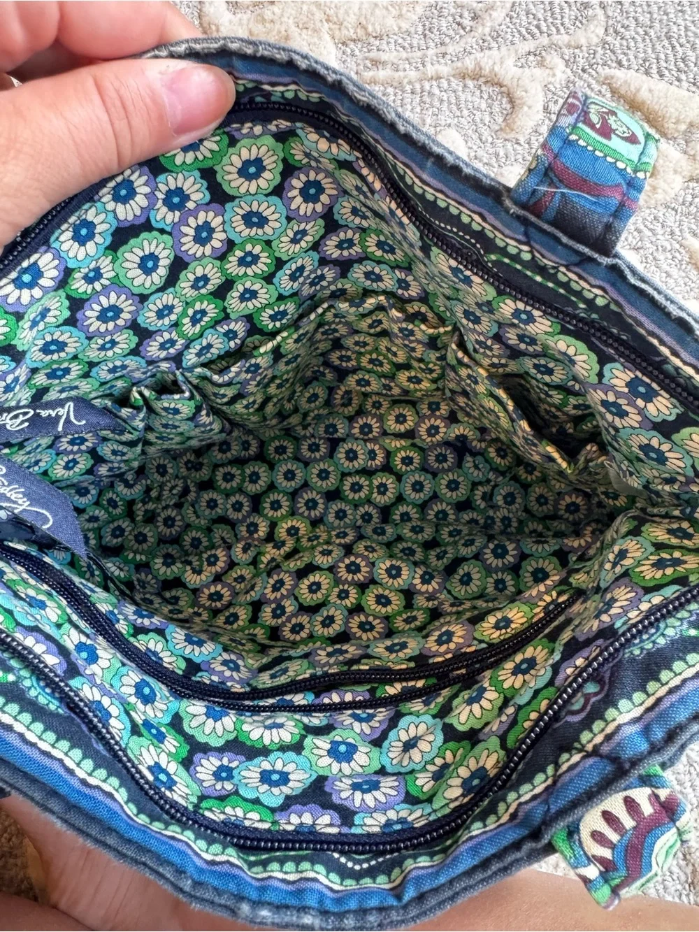 Vera Bradley “Blue Rhapsody” small tote - Navy & Teal